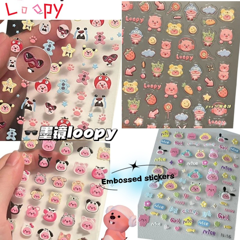 Nail Art Nail Art - Naklejka 3D z wytłoczonym wzorem, przezroczysta