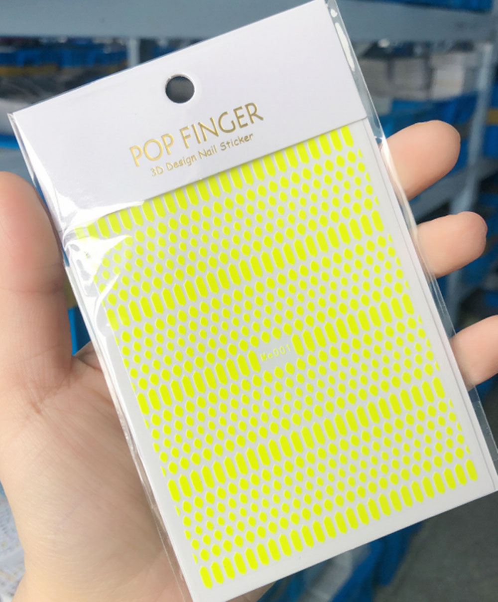 Nail Art Yellow - 1 sztuk fluorescencyjne skóra węża projekt