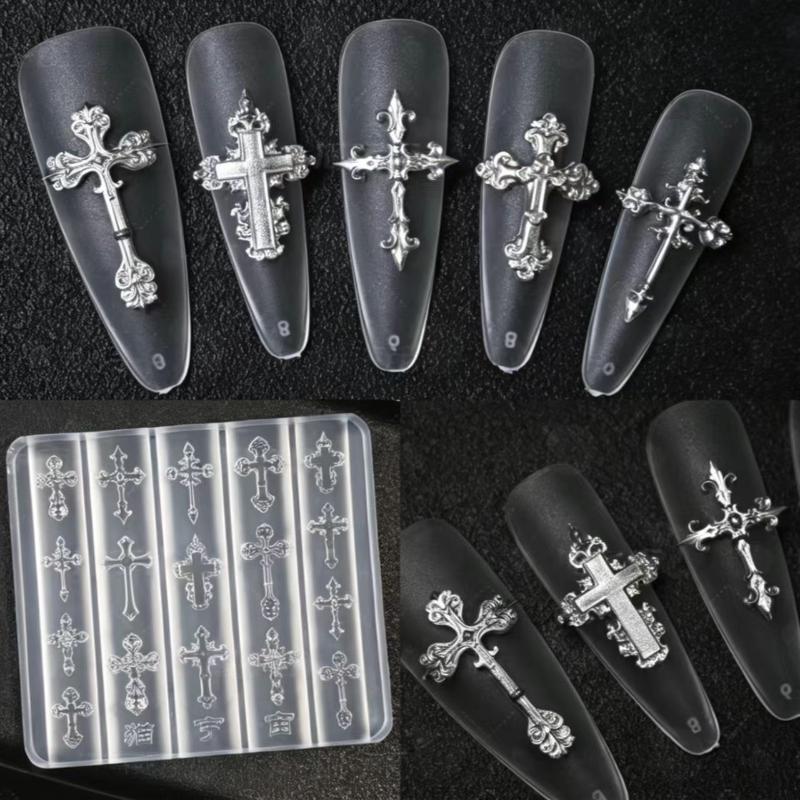 Nail Art Gothic - 1 szt. Przezroczysta silikonowa forma DIY