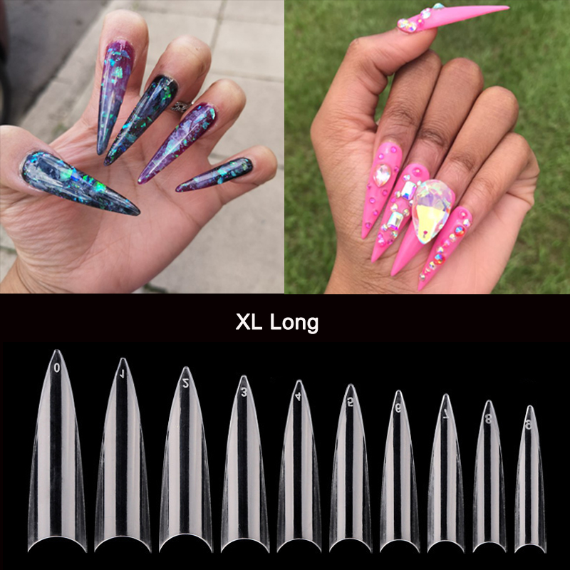 Nail Art Xl - 500/600 sztuk/worek profesjonalne XL długie szpilki