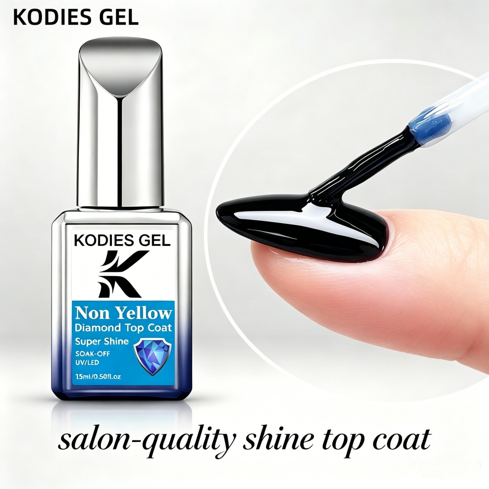 Nail Art Yellow - KODIES GEL Nieżółkający Top Coat Żelowy