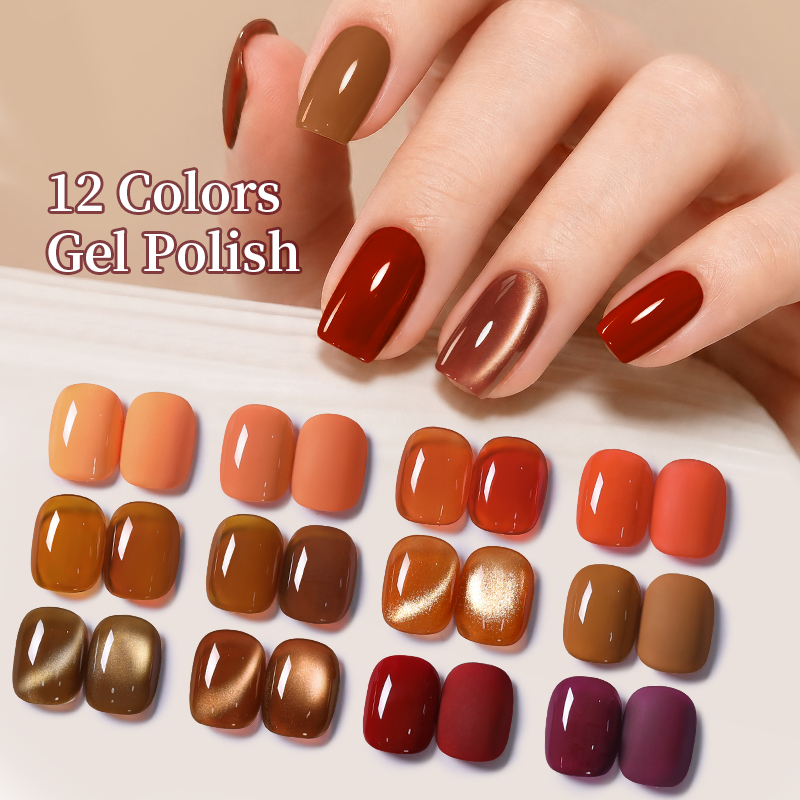 Nail Art Yellow - BORN PRETTY 12 kolorów jesiennego lakieru