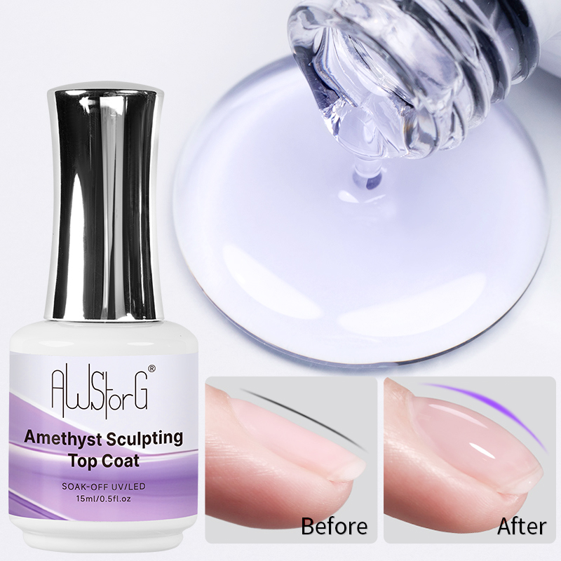 Nail Art Yellow - AWStorG 15ML Amethyst Sculpting Top Coat