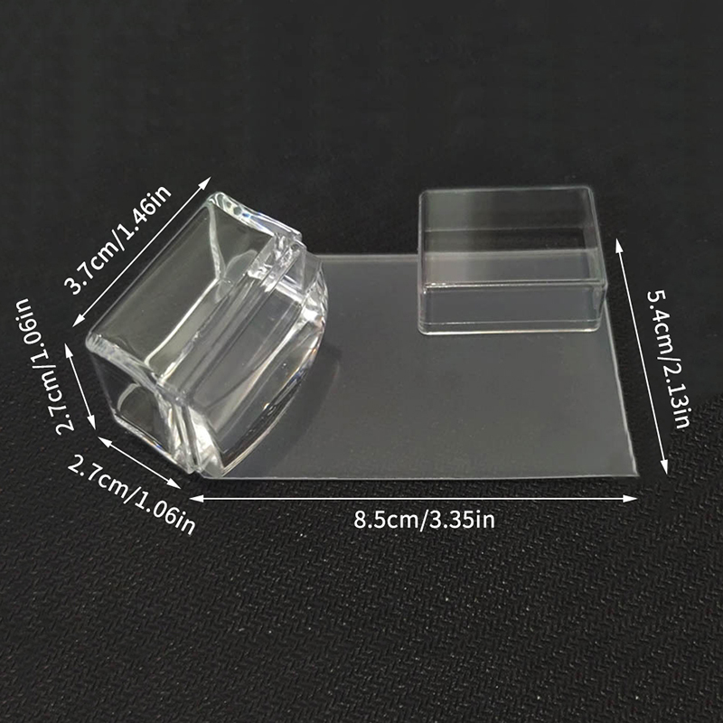 Nail Art Jelly - ⭐ Przezroczysty prostokątny stempel do zdobienia