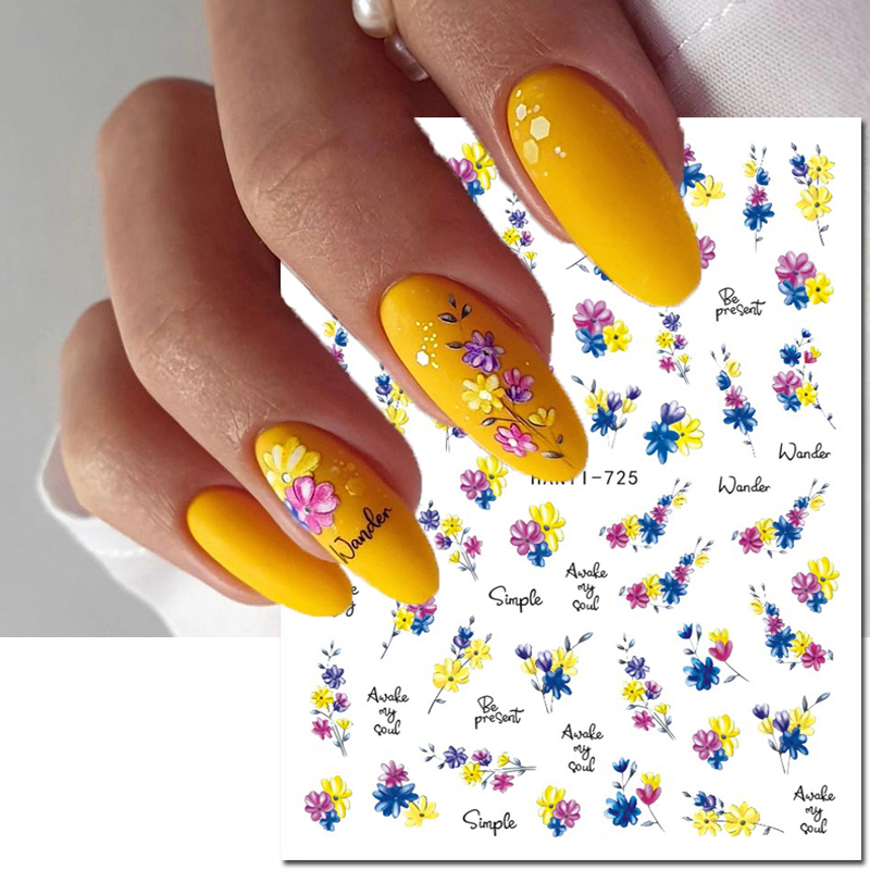 Nail Art Yellow - 3d naklejki do paznokci letnie nuanse