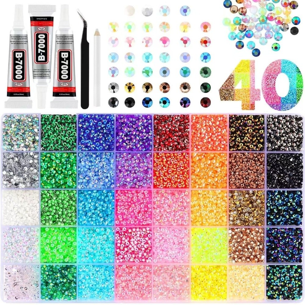 Nail Art Jelly - Wielokolorowy Zestaw Żywicznych Cyrkonii DIY, Materiały