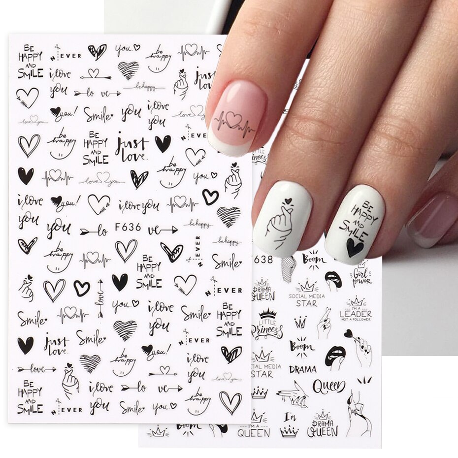 Nail Art Motif - 2 szt. Serce miłość projekt 3D