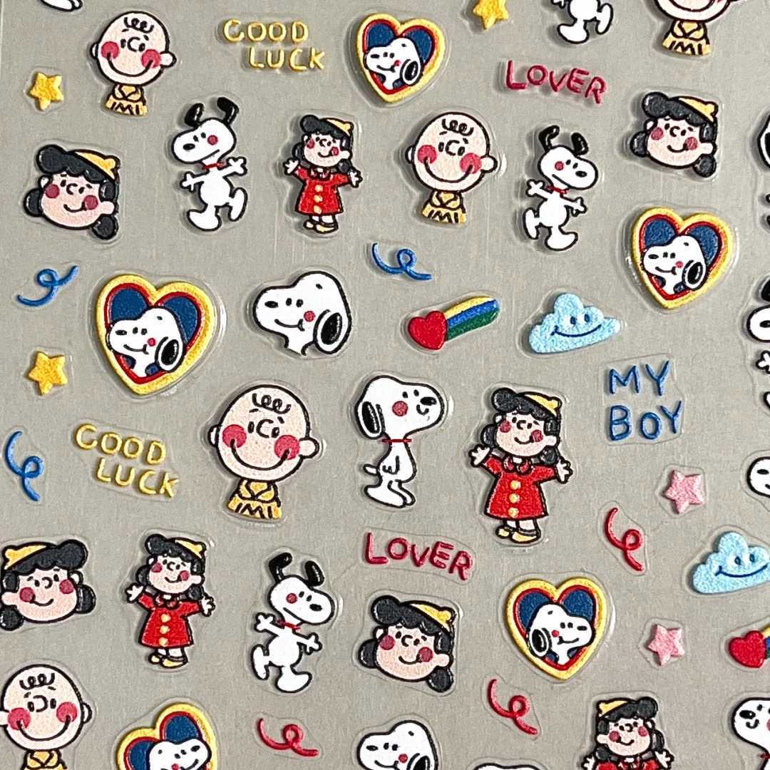 Nail Art Motif - Naklejki 3D z wytłaczanym wzorem Snoopy,