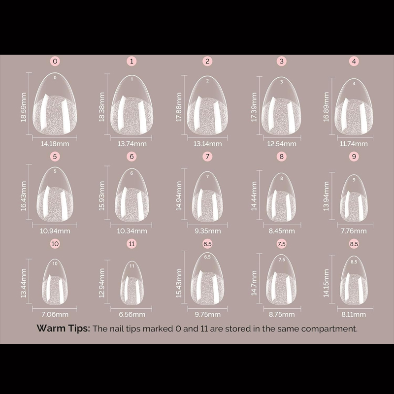 Ultrakrótkie, migdałowe tipsy  – Nail Art Xl recenzja i cena