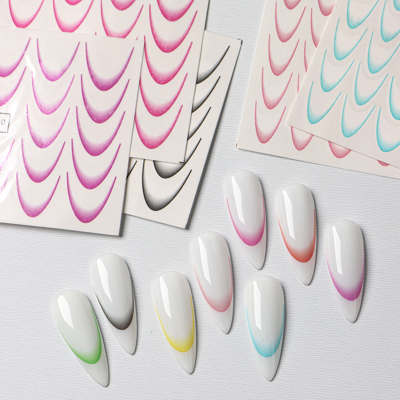 8 sztuk gradientowe francuskie – Nail Art Quotes recenzja i cena