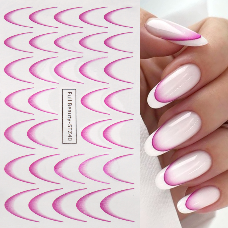 8 sztuk gradientowe francuskie – Nail Art Quotes recenzja i cena