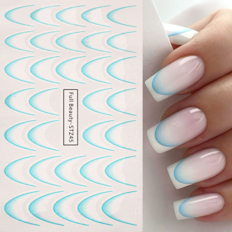 8 sztuk gradientowe francuskie – Nail Art Quotes recenzja i cena