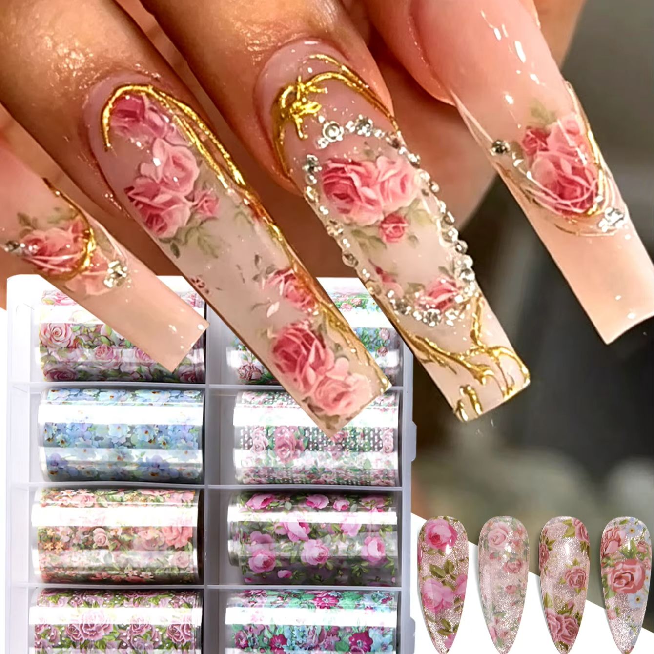 10 szt. Vintage Folie do zdobi – Nail Art Quotes recenzja i cena