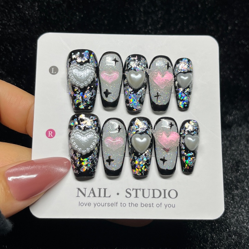 10 SZTUK Gotyckie Czarne Pazno – Nail Art Gothic recenzja i cena