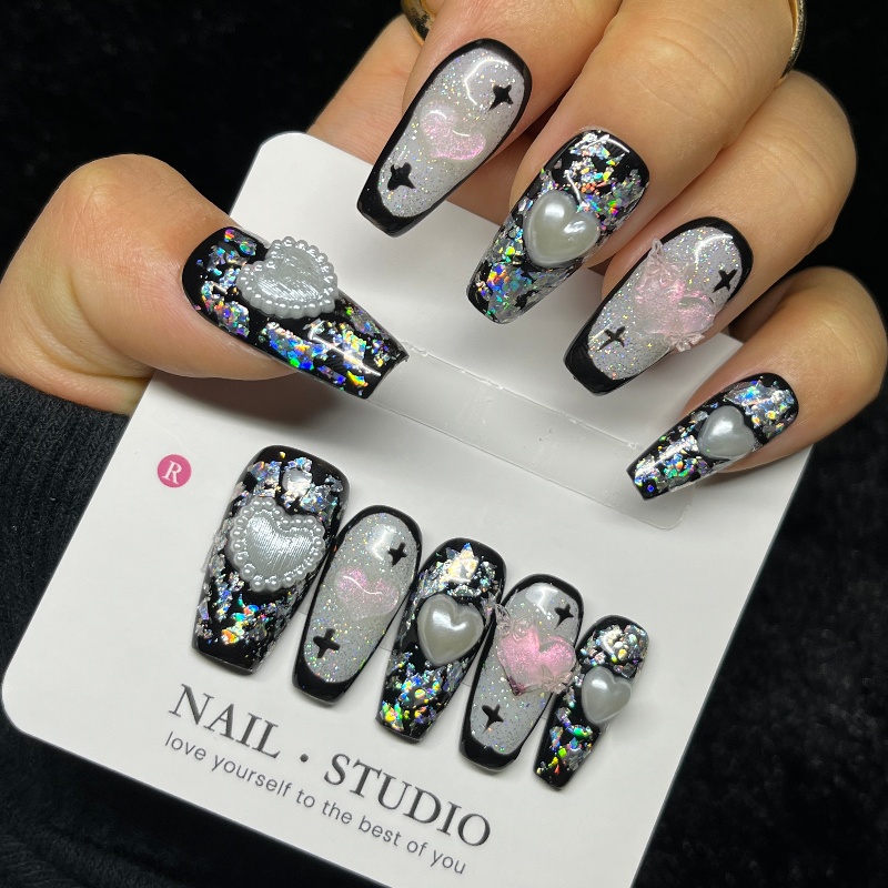 10 SZTUK Gotyckie Czarne Pazno – Nail Art Gothic recenzja i cena