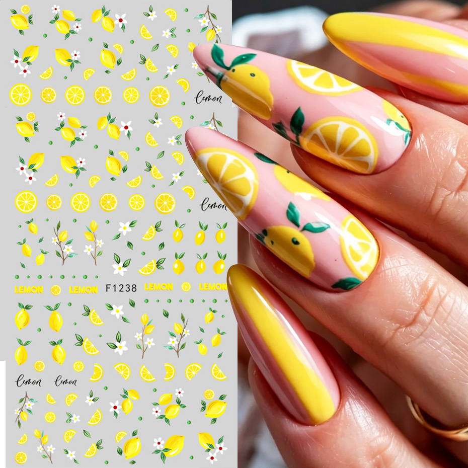 2 szt. Żółte naklejki na pazno – Nail Art Yellow recenzja i cena