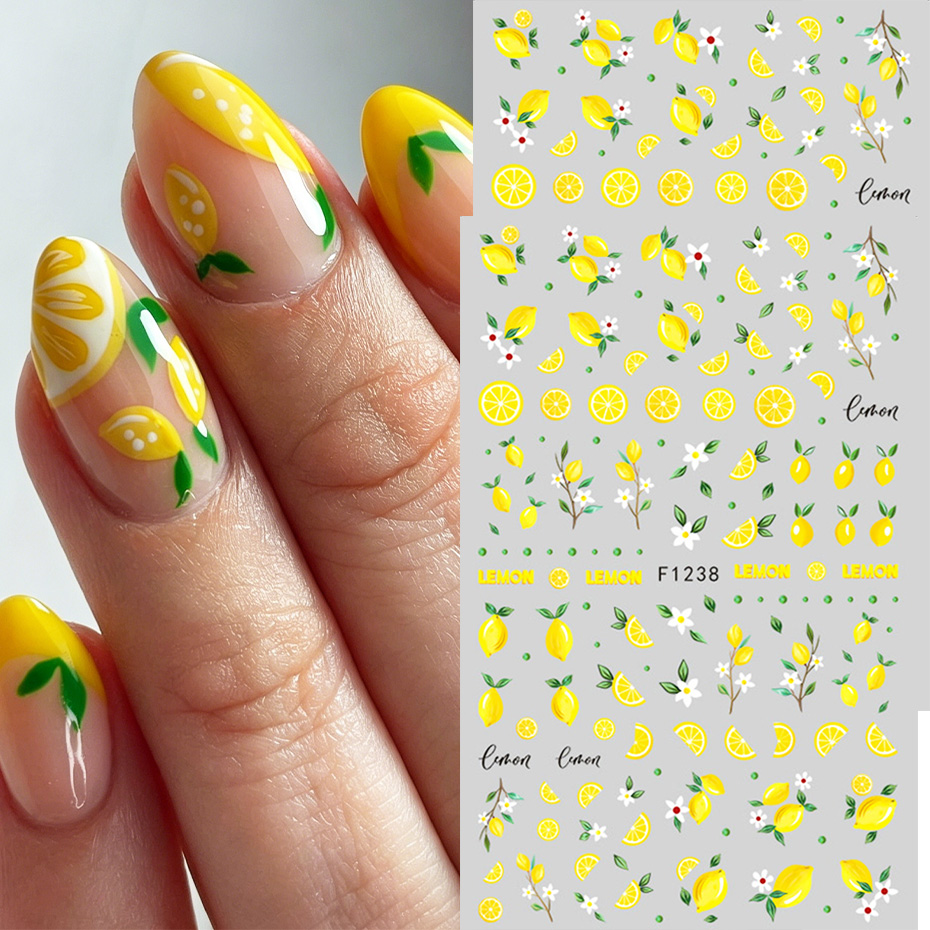 2 szt. Żółte naklejki na pazno – Nail Art Yellow recenzja i cena